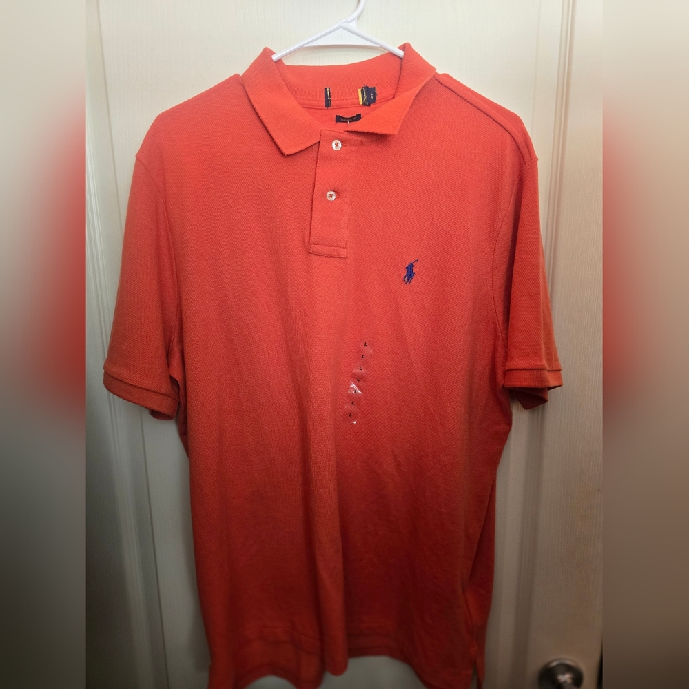 Polo by Ralph Lauren Men's Orange Polo Shirt. Brand New